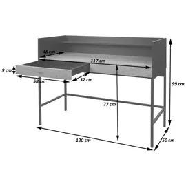 MCW Schreibtisch Schwarz, Braun