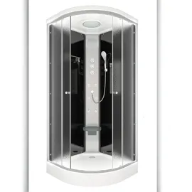 SeniorBad Duschkabine Fertigdusche Dusche Komplettkabine D10-03M1-EC 80x80 cm - Schwarz
