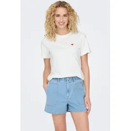 Jdy JDYPISA S/S PRINT TOP JRS NOOS Weiß S