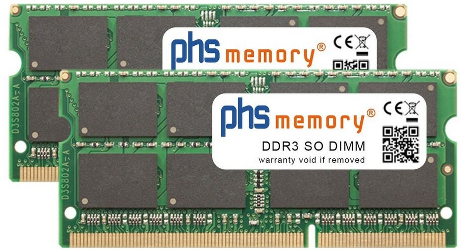 PHS-memory RAM für QNAP TS-251+ Arbeitsspeicher 16GB (2x8GB) - DDR3 - 1600MHz PC3L-12800S - SO DIMM