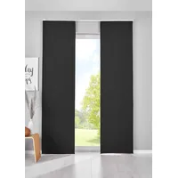 Gardinenbox NewYork Paneelwagen 260 x 145 cm schwarz 2 St.