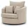S-Style Drehsessel Ted Cord 107 x 94 x 100 cm Beige drehbar mit Kissen
