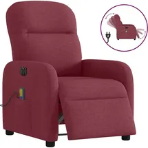 vidaXL Massagesessel Elektrisch 88 x 95 x 0 cm Weinrot mit Fernbedienung