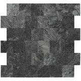 Dalsys Selbstklebende Fliesen 1m2 11 Stück PVC Steinoptik Anthrazit