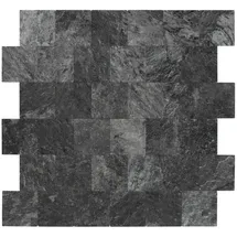 Dalsys Selbstklebende Fliesen 1m2 11 Stück PVC Steinoptik Anthrazit