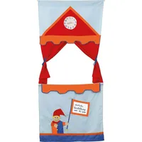 Roba Tür Kasperletheater, platzsparendes Kinder Puppentheater inkl. 6 Handpuppen,