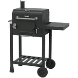 TAINO HERO Smoker klein BBQ Grillwagen Holzkohle-Grill Grillkamin Standgrill Räucherofen Grillrost