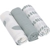 Baby Puckdecke Spuckdecke Pucktuch Mulltuch 3er Set 85 x 85 cm/Swaddle & Burp Blanket L Strokes silver grey