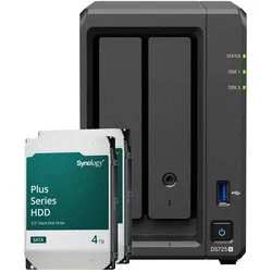 Synology DS725+ 8TB Plus HDD NAS-Bundle NAS inkl. 2x 4TB Synology Plus 3.5 Zoll SATA Festplatte