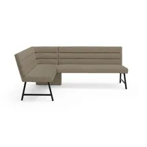 OTTO home Eckbank OTTO HOME "Oregon Küchenbank, Polsterbank, Esszimmerbank, 177x140 cm", grau, B:177cm H:90cm T:140cm, Massivholz, Metall, Polyester, Sitzbänke, Eckbank, Moderne Bank und Farben, Sitzplatzanzahl: 4/5, Frei in Raum stellbar