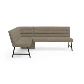 OTTO home Eckbank OTTO HOME "Oregon Küchenbank, Polsterbank, Esszimmerbank, 177x140 cm", grau, B:177cm H:90cm T:140cm, Massivholz, Metall, Polyester, Sitzbänke, Eckbank, Moderne Bank und Farben, Sitzplatzanzahl: 4/5, Frei in Raum stellbar