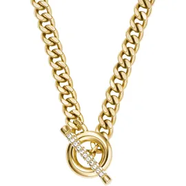 Fossil Carlie T-Bar Halskette Gold Edelstahl