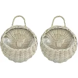 Yeehliny Blumentöpfe aus Rattan, Handgemachte Rattan geflochten Blumentopf zum Aufhängen, Pflanzenkörbe, Korb Geflochten, für Garten, Hochzeit, Hausdekoration, Türdekoration (2er Set-30x37cm/C)
