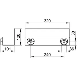 Keuco Duschablage 320x120x90mm, Wandmontage, schwarzgrau