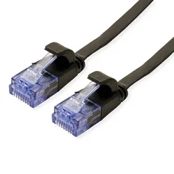 VALUE Patchkabel Kat.6A (Class EA) UTP, extra-flach, schwarz, 1,5 m