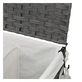 vidaXL Wäschekorb, mit Rollen Grau 60x35x60,5 cm Rattan