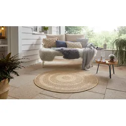 Teppich »Almendro«, rund, 6 mm Höhe, Sisal Optik, Robust, Pflegeleicht, Flachgewebe, 85949767-0 beige/braun 6 mm