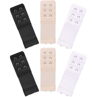 6 Stück Bh Erweiterung 2 Haken, Witbicg Bh Verlängerung 2 Haken 3 Reihen Bra Extender Bh Verschluss Verlängerung Dm Weicher, Bequemer Gummizug Für Damen (Schwarz, Weiß, Hautfarbe)