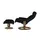Stressless Relaxsessel Leder 77 x 108 x 76 cm Schwarz mit Hocker