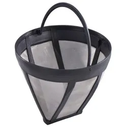 Wiederverwendbarer Kaffeefilter  111232 Dauerfilter für Kaffeemaschine Ersatz für Filtergröße 4 (Schwarz)