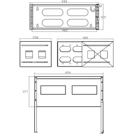 InLine 19" Rack zur Wandmontage, 4HE, 24-40cm Tiefe, mit Abdeckung, schwarz