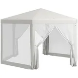 Outsunny Gartenpavillon, Creme, Metall, Kunststoff, 341.2x250x394 cm, Sonnen- & Sichtschutz, Pavillons & Pergolas, Pavillons