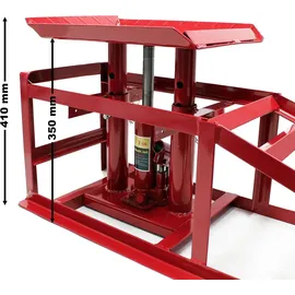 Wiltec Wagenheber Stahl 2000 kg rot höhenverstellbar