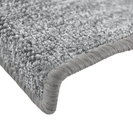 Beautissu Stufenmatte Hellgrau, Textil, 20x1x56 cm - Böden, Bodenbeläge