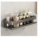 ibettertec Duschablage Edelstahl Eckregal ohne Bohren,in Größen 30/40/50 cm,Duschkorb, Aluminium Rostfrei,Badezimmer Duschablage, Schwarzes Wandregal für Bad und Küche, inkl. Gewürzregale