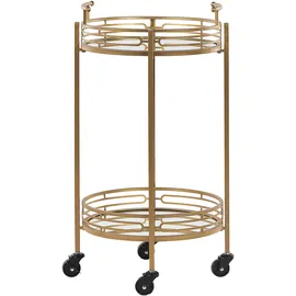 Beliani Servierwagen Farley Metall Gold