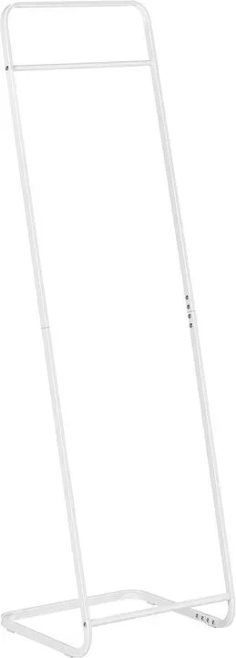 WOLTU Kleiderständer, L-förmiger Garderobenständer, Platzsparender Jackenständer, Schmaler freistehender Kleiderschrank, Eckkleiderschrank für Schlafzimmer Flur, Metall, Weiß, 40x140x40 cm