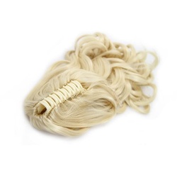 Fashiongirl Pferdeschwanz Haar Extensions m/ Spange #613 Blond - Gelockt Haarextensions   Hellbraun 