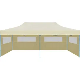 vidaXL Pop-up 3 x 6 m inkl. Seitenteile cremeweiß
