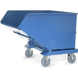 FETRA Muldenkipper Kunststoff/Stahl 0,8 m3 blau mit Rollen