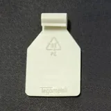 gebar – Nachrüstfahne, Pendelclip, Etikettenfähnchen für Doppelhaken, Blisterhaken, Schlaufenhaken, Klapphaken, Gitter, Lamellen, Haken - Zubehör (50, juraweiß | zum Einhängen, 27 x 27 mm)