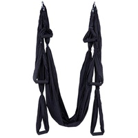 ele ELEOPTION Aerial Yoga Hängematte,Yoga Schaukel Anti Schwerkraft Hängematte Set mitgeliefert 2 Verlängerungsgurte und Anti-Fall Socken (Schwarz)