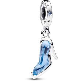 PANDORA Disney Cinderellas Glasschuh Charm-Anhänger aus Sterling-Silber mit Zirkonia Steinen, kompatibel Moments Armbändern, 793071C01