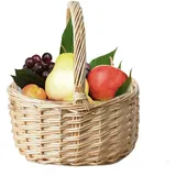 Aznever Geflochtene Blumenkörbe - Wicker Rattan Basket Hochzeit Streukorb Blumenmädchen Körbchen Obstkorb Weidenkorb Geflochtener Korb Blumenkorb Für Hausgarten-Hochzeits-Wanddekorationen