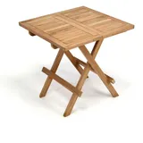 VCM Klapptisch Beistelltisch klappbar Gartentisch Teakholz Blumentisch Balkontisch Maße 50 x 50 cm