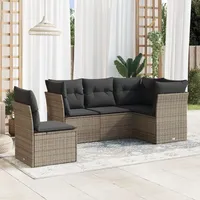 Festnight Gartenlounge mit Stauraum Balkon Lounge Balkon Sofa Rattan Sofa Klein Rattansofa Gartensofa Ecksofa Lounge Sofa Outdoor Polyrattan Balkonmöbel Couch Gartenmöbel Ecklounge