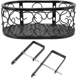Metall-blumenregal Für Balkon, Topfhalter Aus Eisen Für Hängepflanzen, Gartenregal Für Fensterbank 30x20x12cm Geeignet Für 6,5cm Geländer