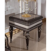 Casa Padrino Beistelltisch Luxus Barock Beistelltisch Grau / Dunkelbraun / Gold - Prunkvoller Massivholz Tisch im Barockstil - Barock Möbel - Edel & Prunkvoll