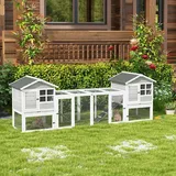 PawHut Kleintierstall 259 x 64 x 92 cm grau