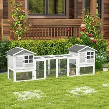 PawHut Kleintierstall 259 x 64 x 92 cm grau