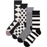 Happy Socks 4er Pack Socken Schwarz/Weiß 36-40