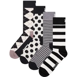 Happy Socks 4er Pack Socken Schwarz/Weiß 36-40