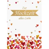 BSB Karte zur Hochzeit - liebevolle Hochzeit-Karte mit Herz-Motiv - Hochzeitskarte Geldgeschenk - Karte Hochzeit mit Umschlag - Glückwunschkarte zur Ehe in A4-Format