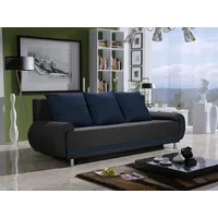 Fun Möbel Sofa Designersofa MIKA 3-Sitzer mit Schlaffunktion, Anthrazit-