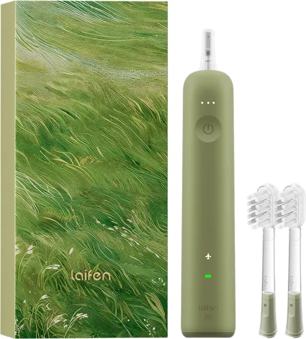 Laifen Wave Spezial Elektrische Zahnbürste, Oszillation & Vibration Schallzahnbürste für Erwachsene mit App, 2 Bürstenköpfe (Grün)
