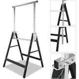 Wolketon 2x Gerüstbock Höhenverstellbar 80-130 Cm, Klappbarer Arbeitsbock Aus Stahl, Montagebock Schwarz/zink